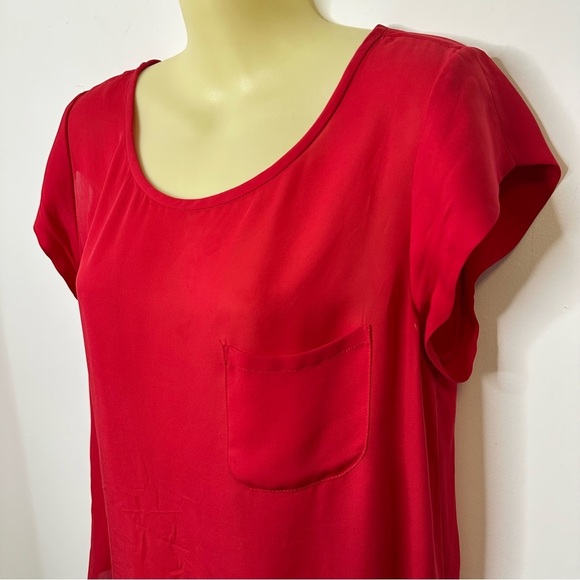 Joie Red Silk Relaxed Blouse size S - Picture 5 of 7